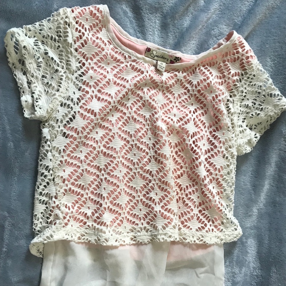 Kids peach and cream blouse